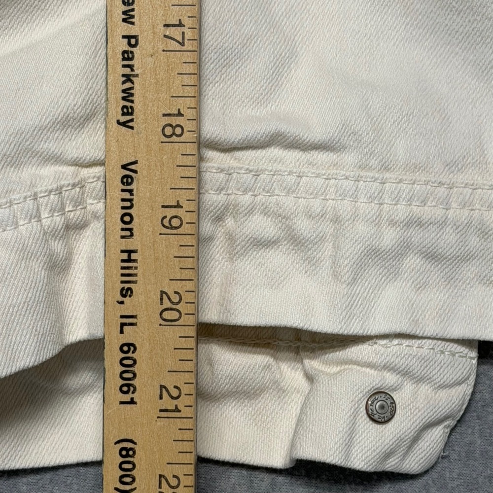 Free People Womens Cream Denim Trucker Jacket Off White Cotton Size Small - Picture 6 of 15